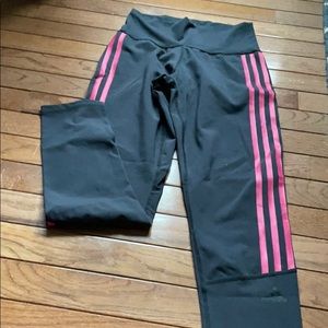 Gray and pink adidas leggings